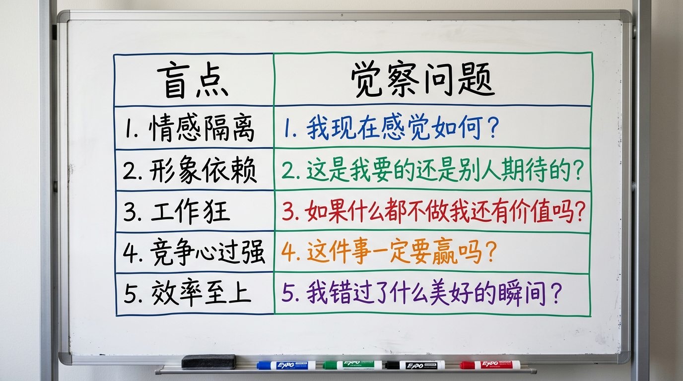 五个盲点表格图